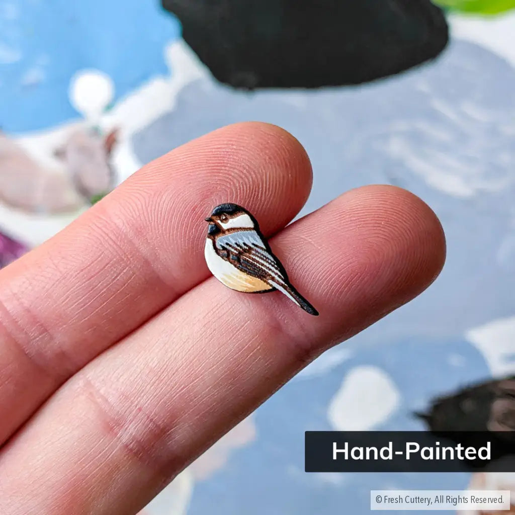 Chickadee Bird Studs - Studs