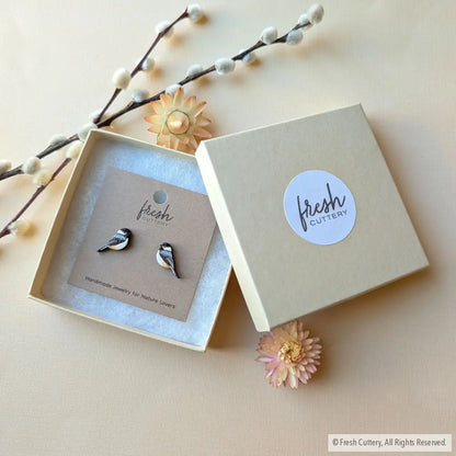 Chickadee Bird Studs - Studs