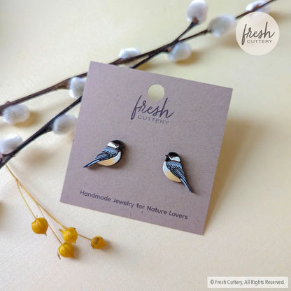 Chickadee Bird Studs