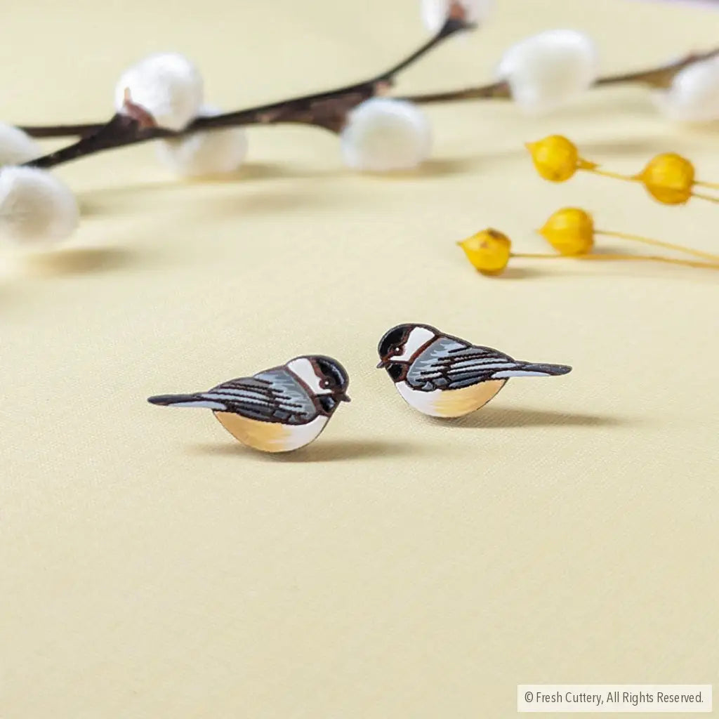Chickadee Bird Studs
