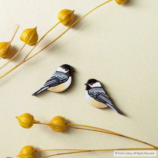Chickadee Bird Studs