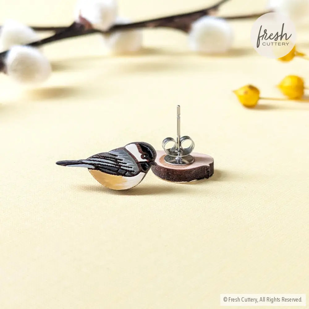 Chickadee Bird Studs