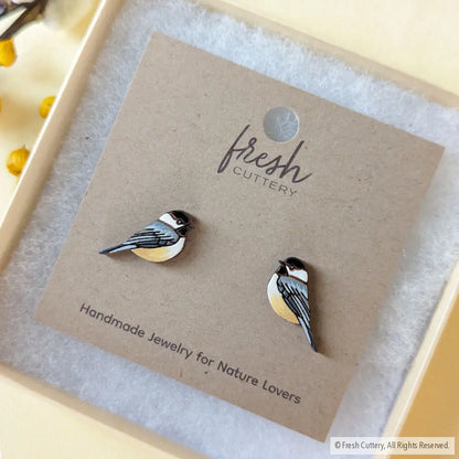 Chickadee Bird Studs