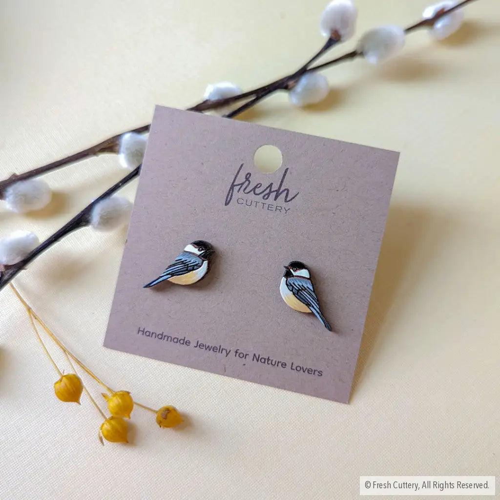 Chickadee Bird Studs