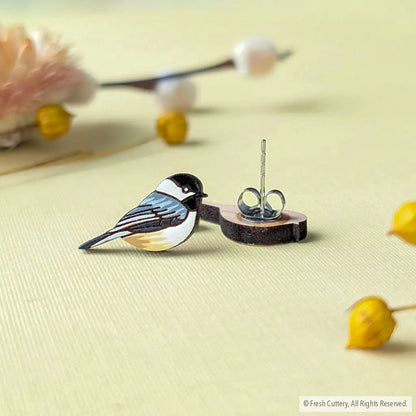 Chickadee Bird Studs - Studs
