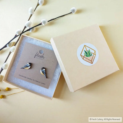 Chickadee Bird Studs