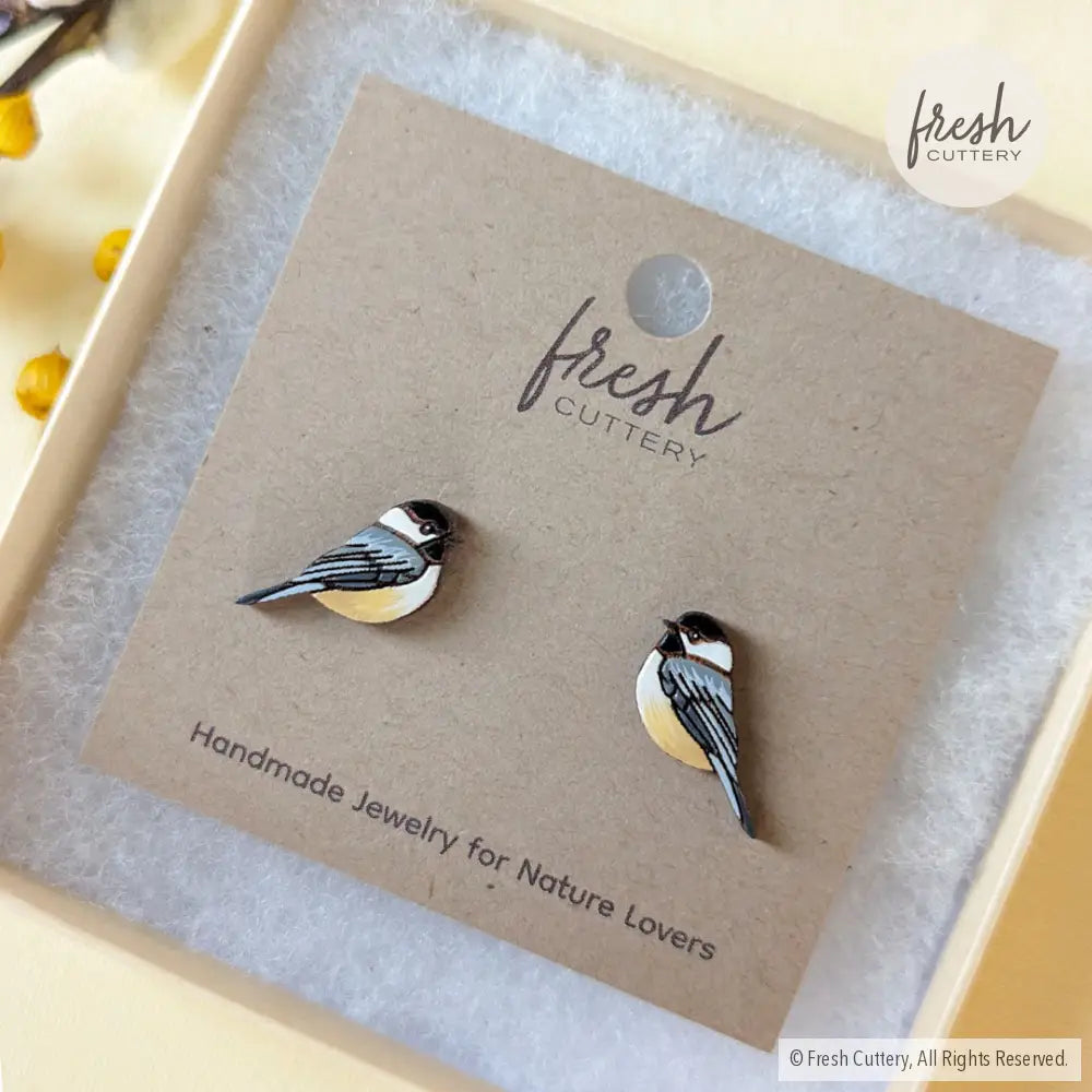 Chickadee Bird Studs