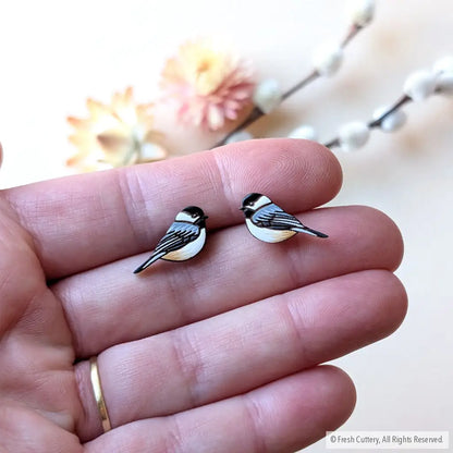 Chickadee Bird Studs - Studs