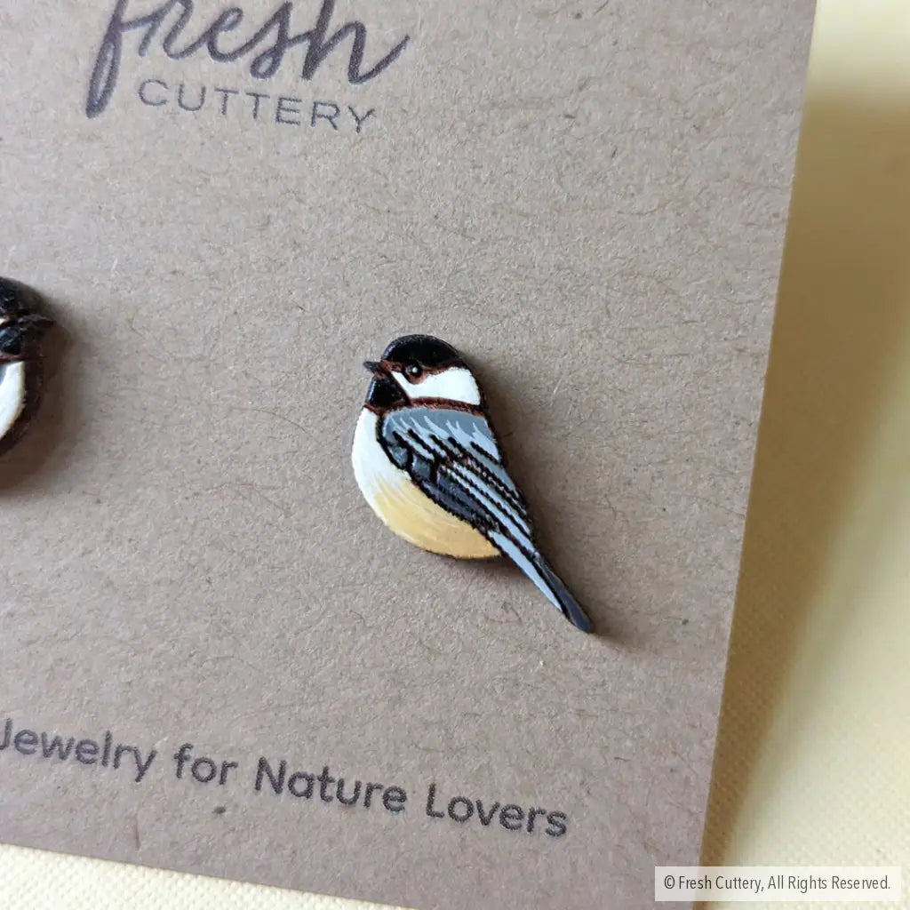 Chickadee Bird Studs