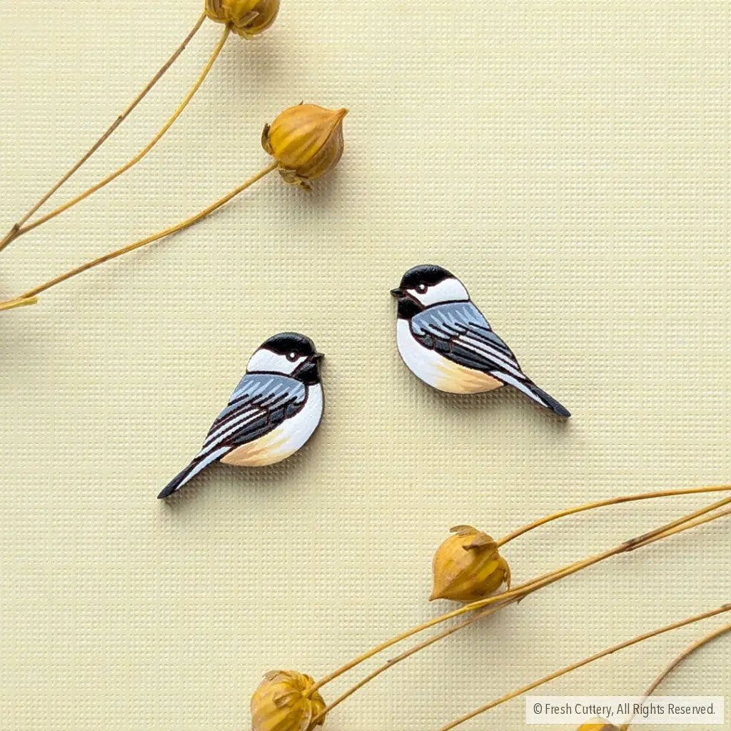 Chickadee Bird Studs - Studs