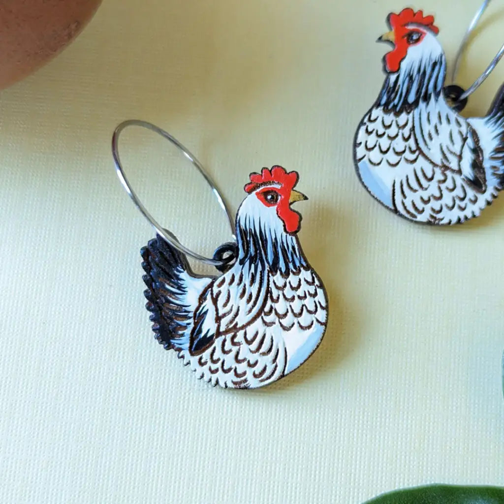 Chicken Hoops Dangle And Drop Earrings