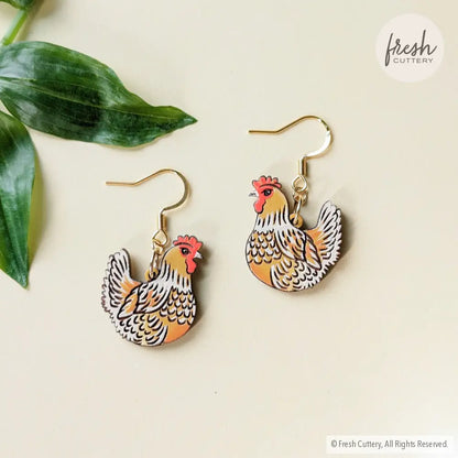 Chicken Hoops Dangle And Drop Earrings