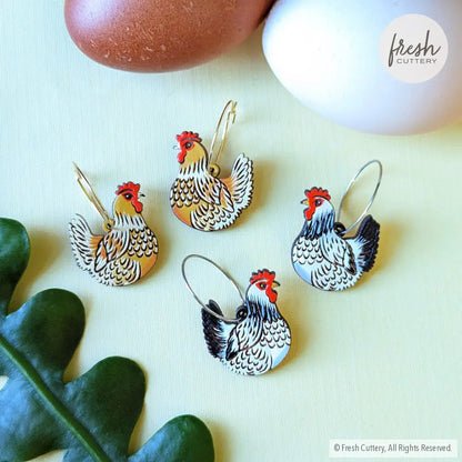 Chicken Hoops Dangle And Drop Earrings