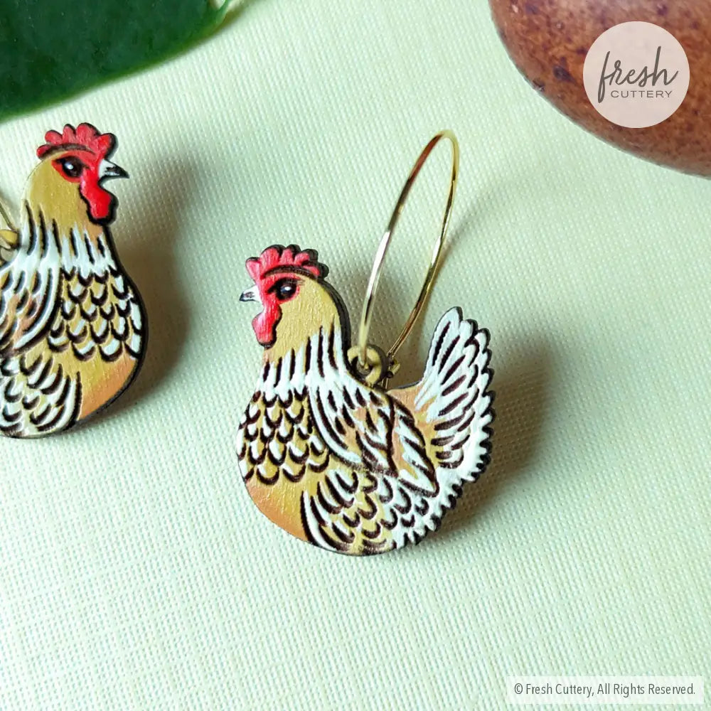 Chicken Hoops Dangle And Drop Earrings