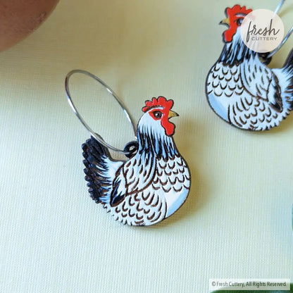 Chicken Hoops Dangle And Drop Earrings