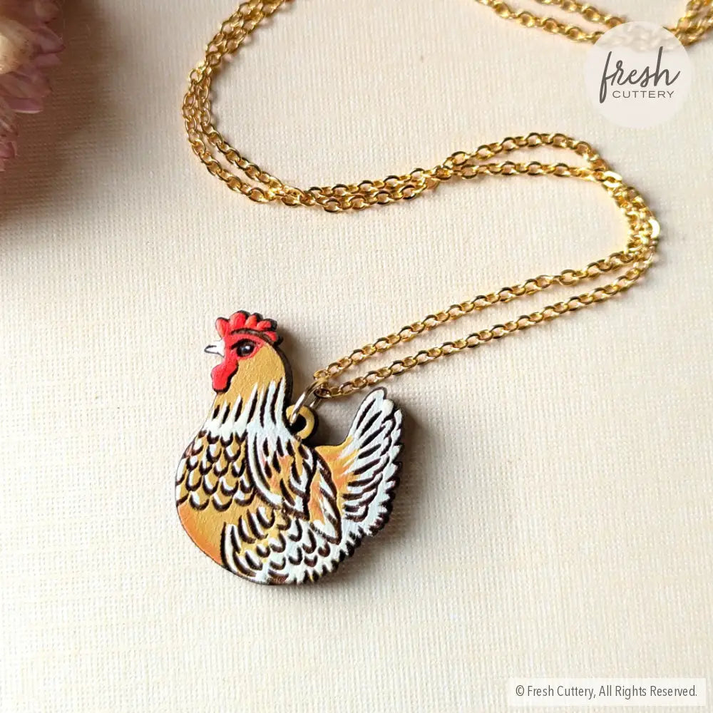 Chicken Hen Necklace Buff Orpington / Gold Necklaces