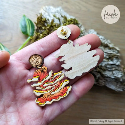 Chicken Of The Woods Mushroom Earrings Dangle And Drop