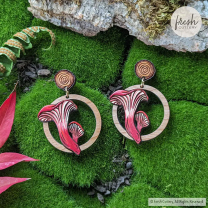 Cinnabar Chanterelle Mushroom Earrings Dangle And Drop