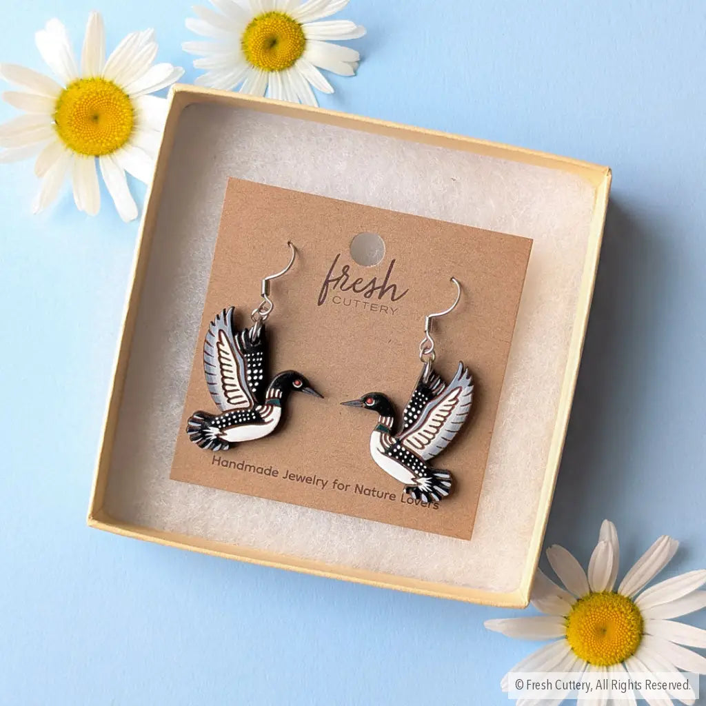 Common Loon Earrings - Dangle and Drop Earrings