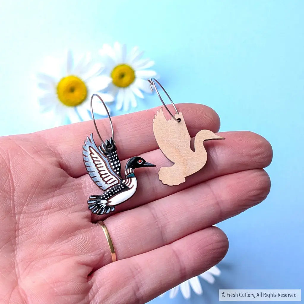 Common Loon Earrings - Dangle and Drop Earrings
