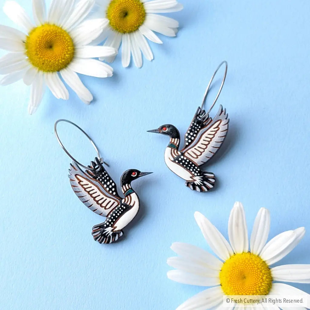 Common Loon Earrings - Dangle and Drop Earrings