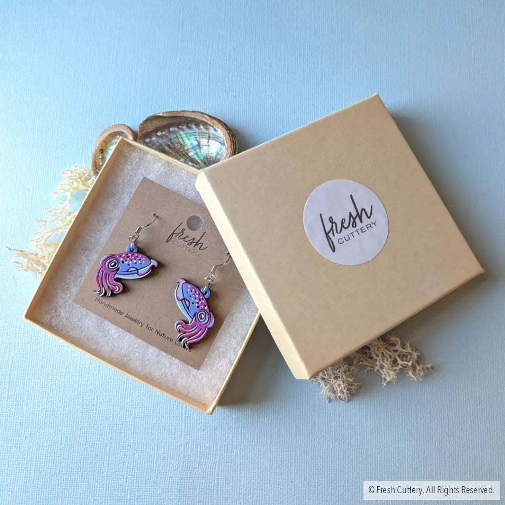 Cuttlefish Earrings Dangle and Drop Earrings