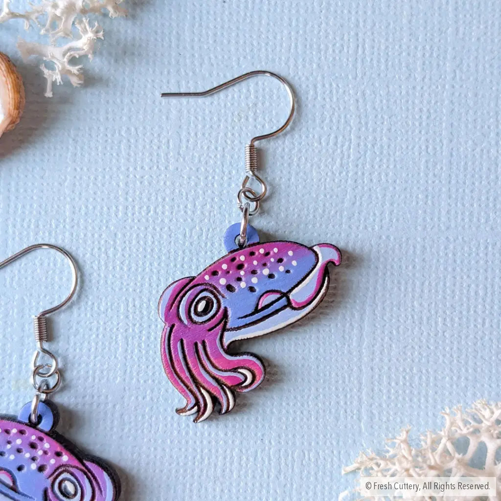 Cuttlefish Earrings Dangle and Drop Earrings