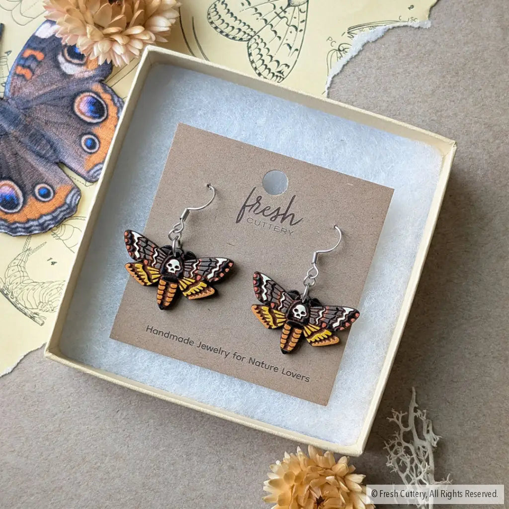 Death’s-head Hawkmoth Earrings - Dangle and Drop Earrings