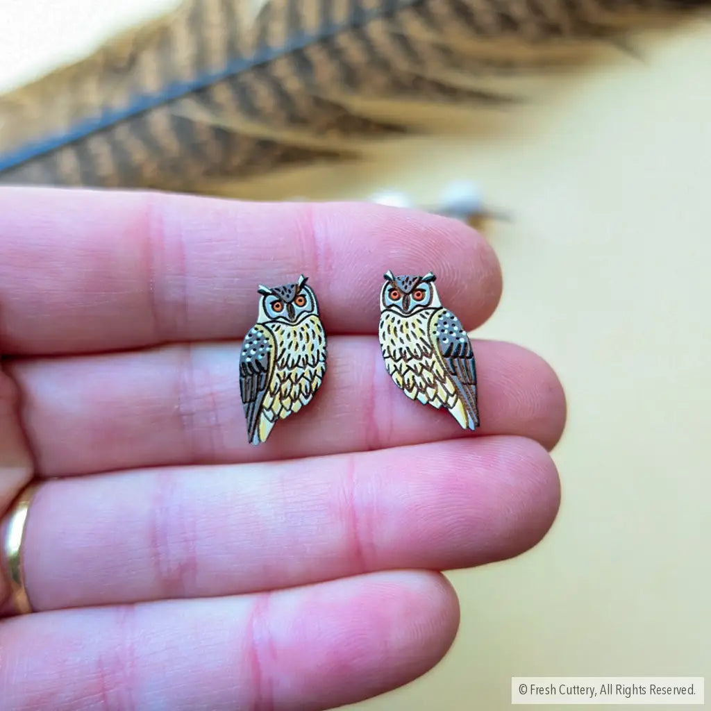 Eagle Owl Studs - Studs
