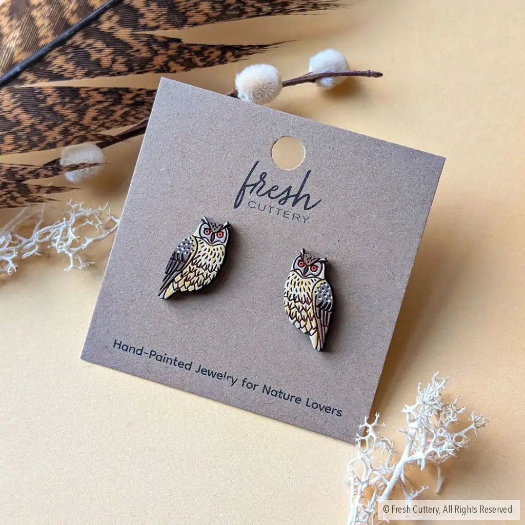 Eagle Owl Studs - Studs