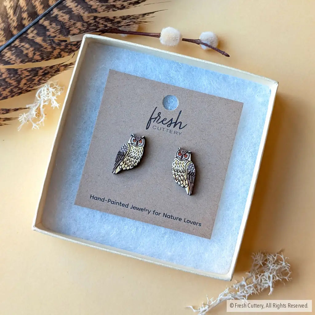 Eagle Owl Studs - Studs