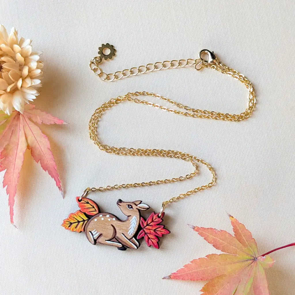 Fall Fawn Necklace Gold Chain Necklaces