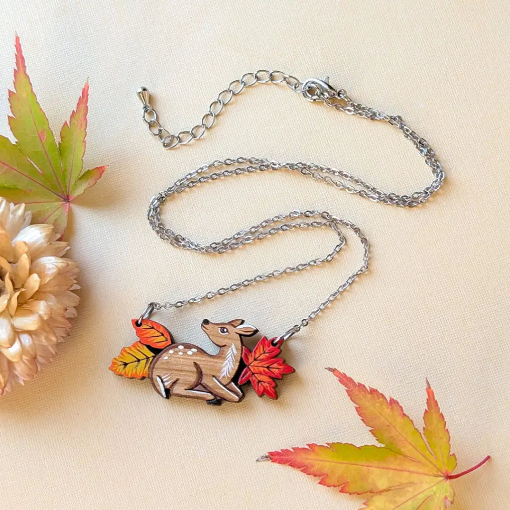Fall Fawn Necklace Silver Chain Necklaces