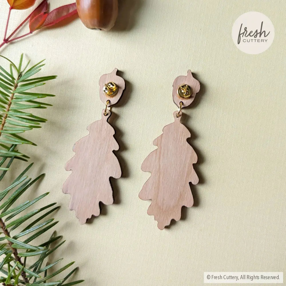 Fall Oak Leaf Earrings Dangle And Drop