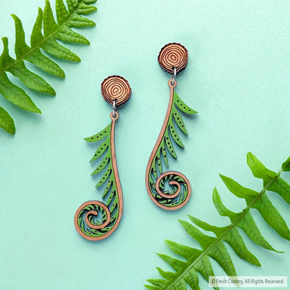 Fiddlehead Fern Earrings - Dangle and Drop Earrings