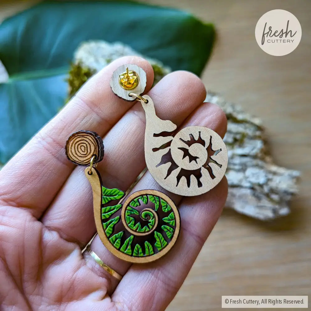 Fiddlehead Fern Spiral Earrings Dangle And Drop