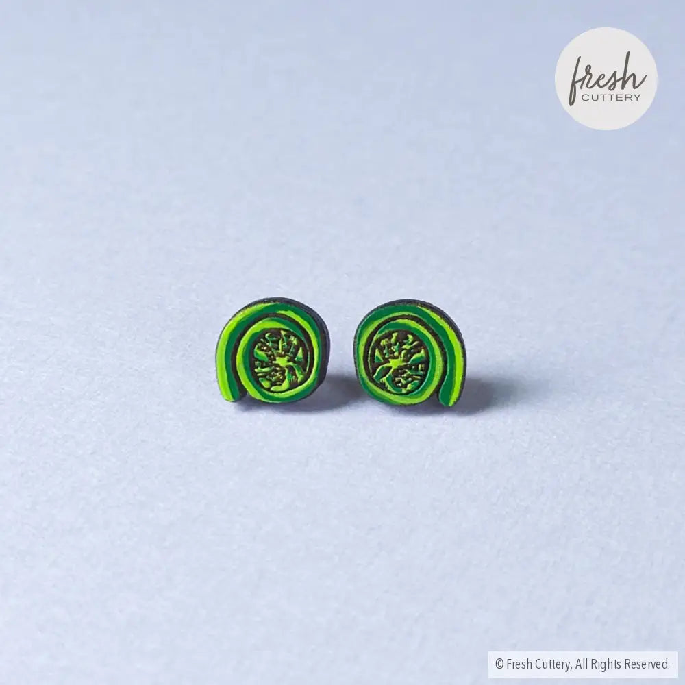 Fiddlehead Fern Studs