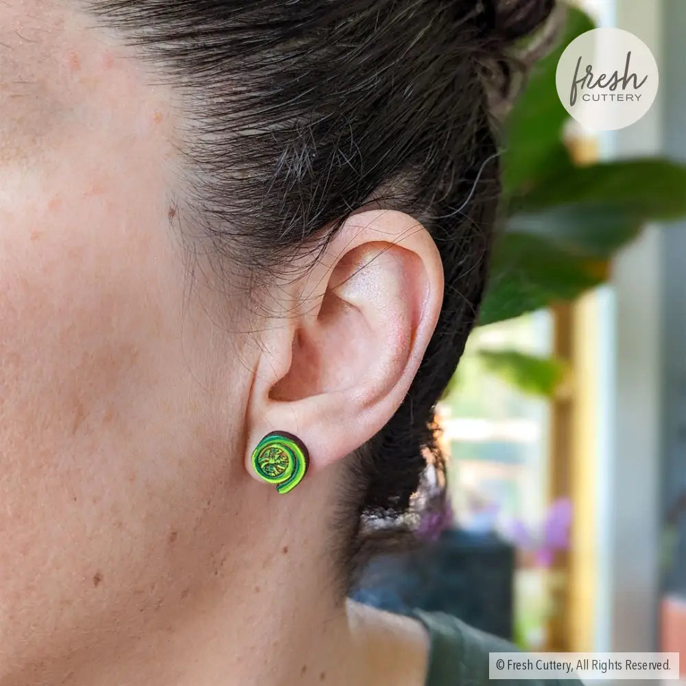 Fiddlehead Fern Studs