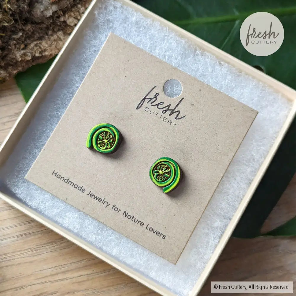 Fiddlehead Fern Studs