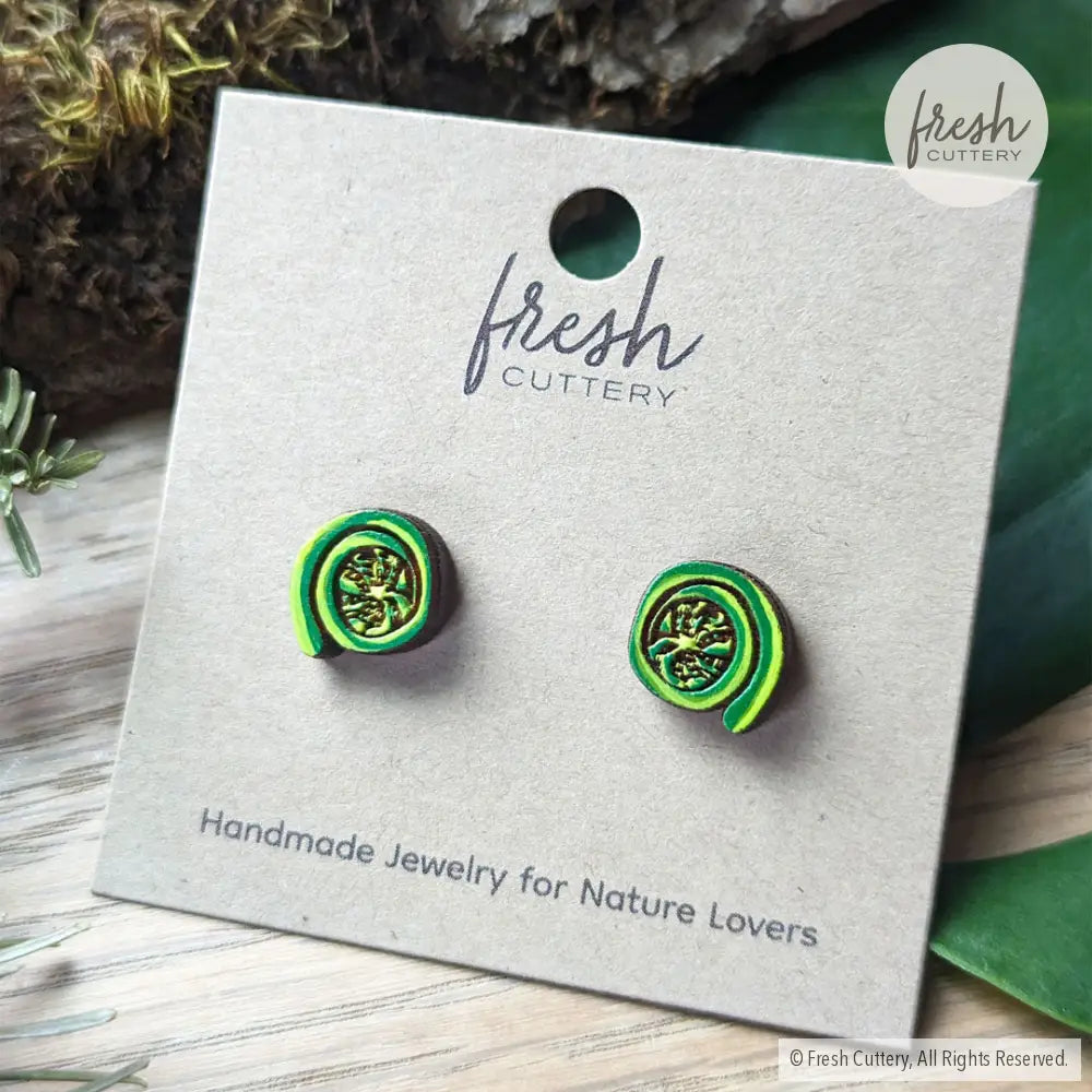 Fiddlehead Fern Studs