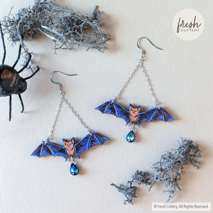 Flying Bat Earrings Dangle And Drop