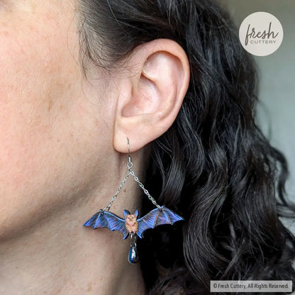 Flying Bat Earrings Dangle And Drop