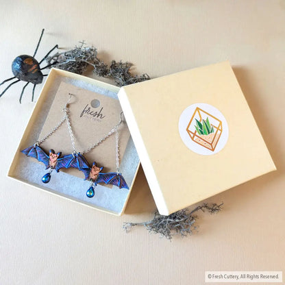 Flying Bat Earrings Dangle And Drop