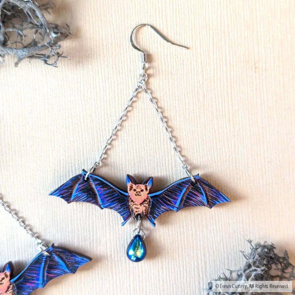 Flying Bat Earrings Dangle And Drop