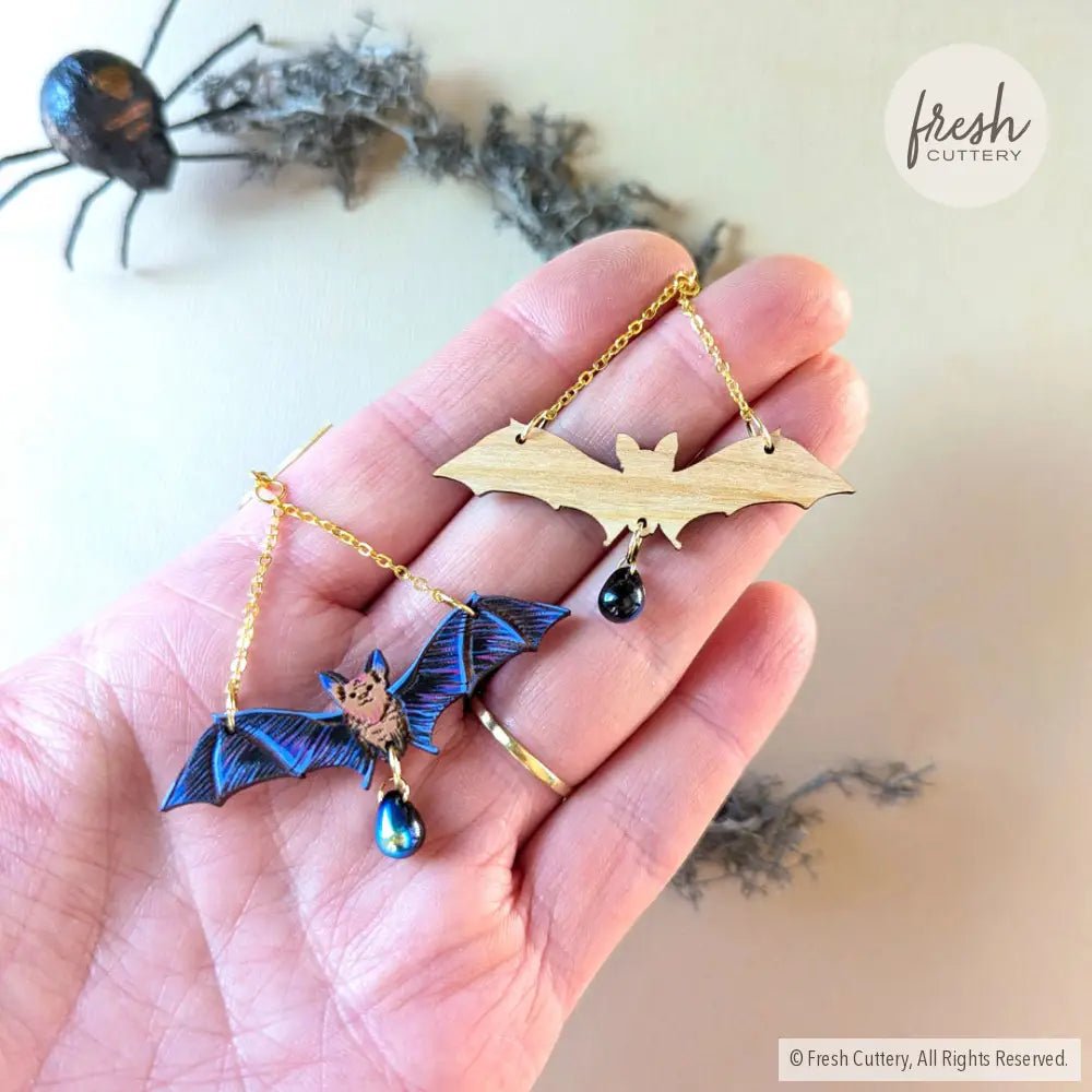 Flying Bat Earrings Dangle And Drop