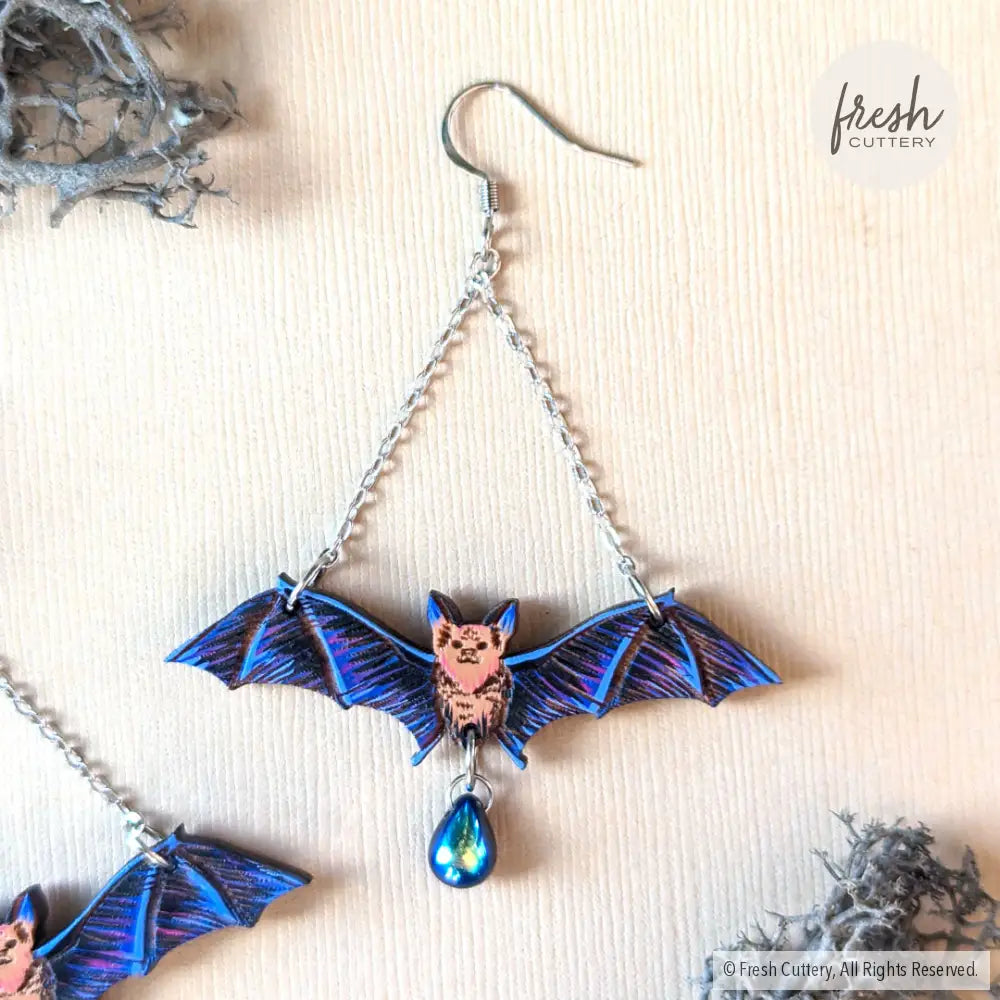 Flying Bat Earrings Dangle And Drop