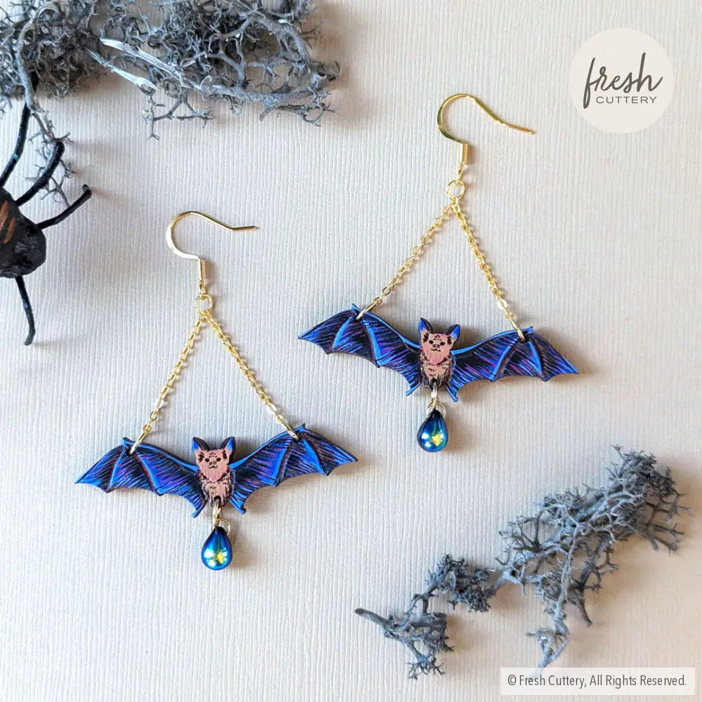 Flying Bat Earrings Dangle And Drop