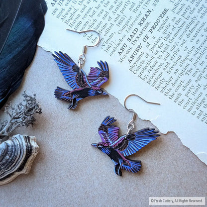 Flying Raven Earrings - Without Bead - Dangle and Drop Earrings