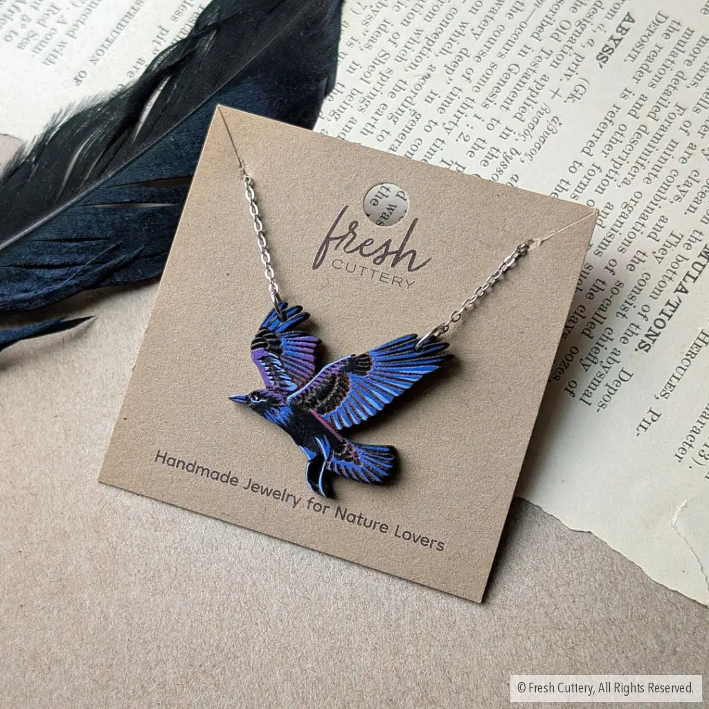 Flying Raven Necklace - Necklaces