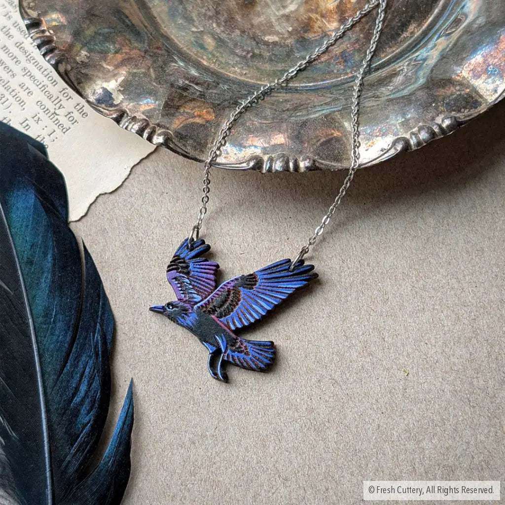 Flying Raven Necklace - Necklaces